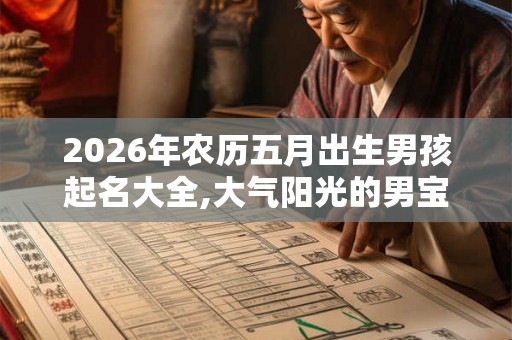 2026年农历五月出生男孩起名大全,大气阳光的男宝宝名字
