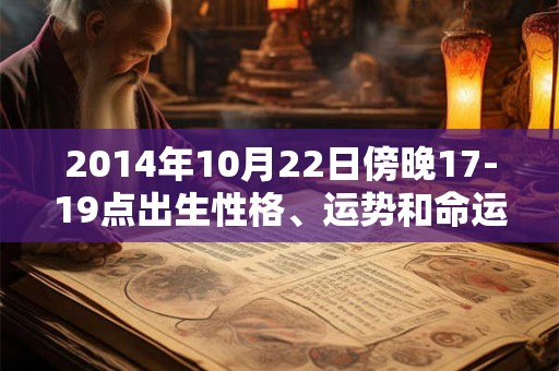 2014年10月22日傍晚17-19点出生性格、运势和命运