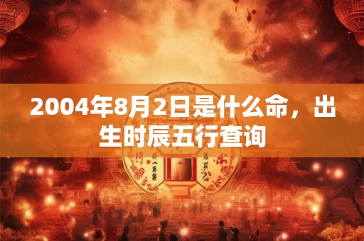 2004年8月2日是什么命，出生时辰五行查询