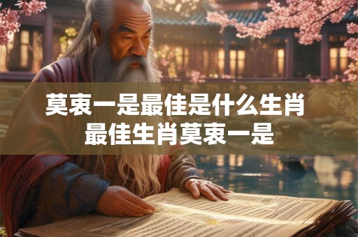 莫衷一是最佳是什么生肖 最佳生肖莫衷一是