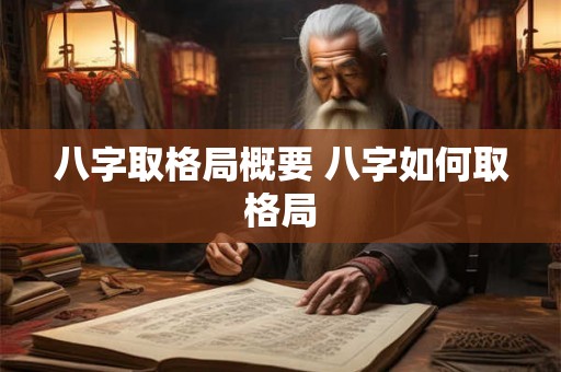 八字取格局概要 八字如何取格局