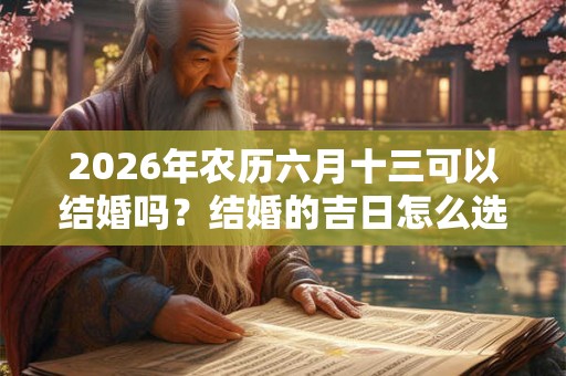 2026年农历六月十三可以结婚吗？结婚的吉日怎么选？