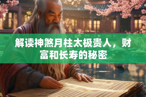 解读神煞月柱太极贵人,财富和长寿的秘密 解读神煞月柱太极贵人,财富和长寿的秘密