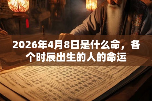 2026年4月8日是什么命，各个时辰出生的人的命运