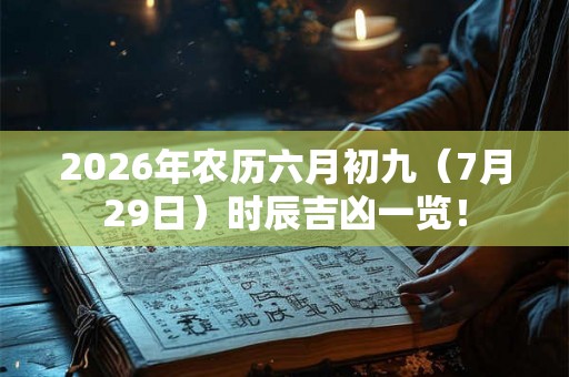2026年农历六月初九(7月29日)时辰吉凶一览! 2026年农历六月初九(7月29日)时辰吉凶一览!