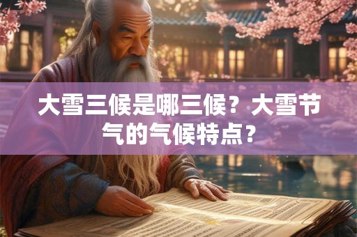 大雪三候是哪三候？大雪节气的气候特点？