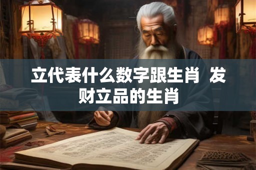 立代表什么数字跟生肖  发财立品的生肖