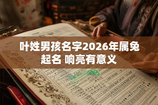 叶姓男孩名字2026年属兔起名 响亮有意义