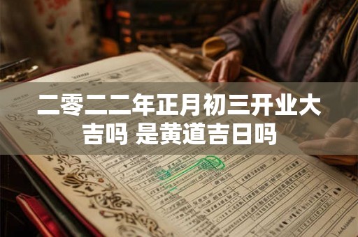 二零二二年正月初三开业大吉吗 是黄道吉日吗