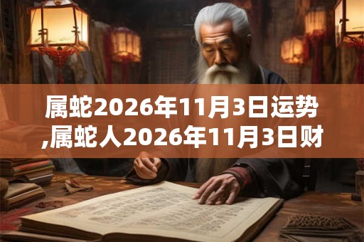 属蛇2026年11月3日运势,属蛇人2026年11月3日财运,生肖蛇2026年11月3日运势