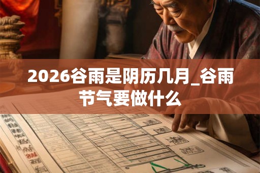2026谷雨是阴历几月_谷雨节气要做什么