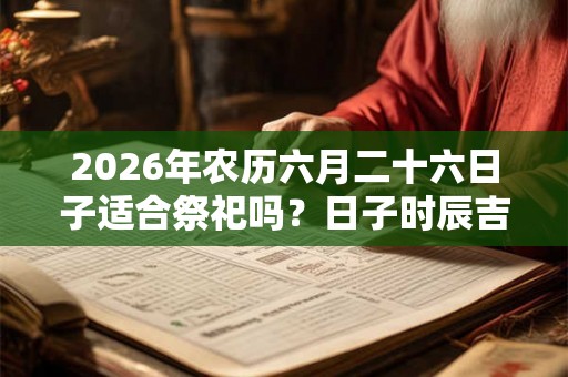 2026年农历六月二十六日子适合祭祀吗?日子时辰吉如何? 2026年农历六月二十六日子适合祭祀吗?日子时辰吉如何?