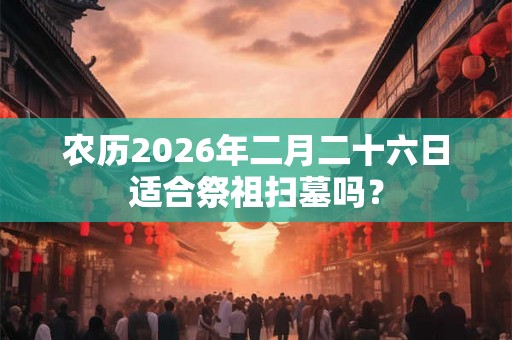 农历2026年二月二十六日适合祭祖扫墓吗? 农历2026年二月二十六日适合祭祖扫墓吗?