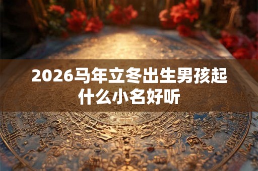2026马年立冬出生男孩起什么小名好听