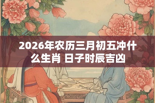 2026年农历三月初五冲什么生肖 日子时辰吉凶