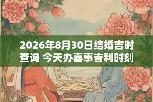 2026年8月30日结婚吉时查询 今天办喜事吉利时刻