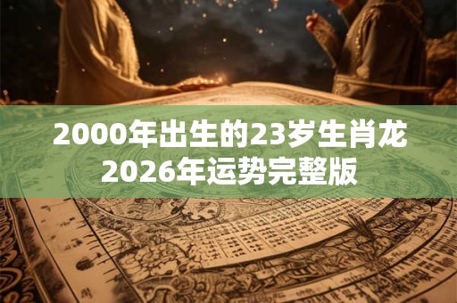 2000年出生的23岁生肖龙2026年运势完整版