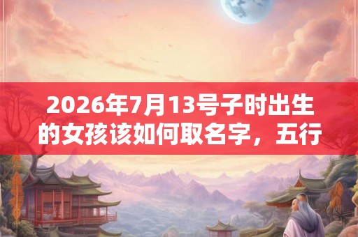 2026年7月13号子时出生的女孩该如何取名字，五行又是什么