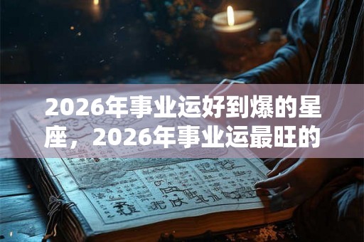 2026年事业运好到爆的星座，2026年事业运最旺的星座
