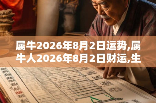 属牛2026年8月2日运势,属牛人2026年8月2日财运,生肖牛2026年8月2日运势