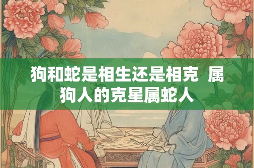 狗和蛇是相生还是相克  属狗人的克星属蛇人