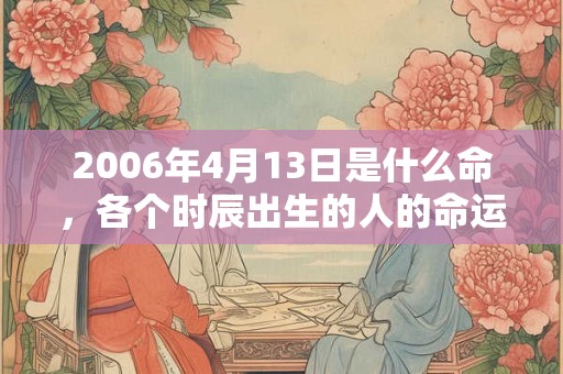 2006年4月13日是什么命,各个时辰出生的人的命运 2006年4月13日是什么命,各个时辰出生的人的命运