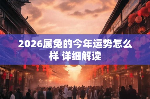 2026属兔的今年运势怎么样 详细解读