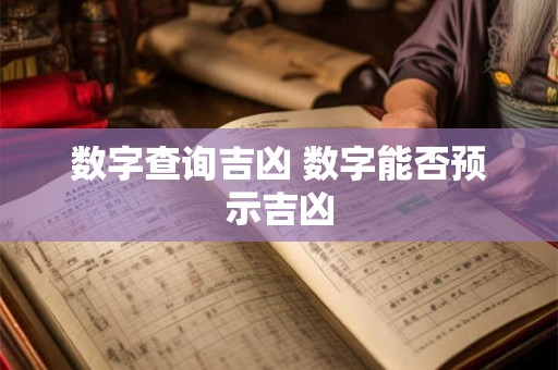 数字查询吉凶 数字能否预示吉凶