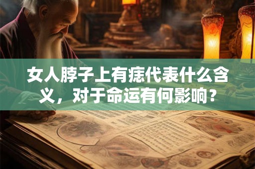 女人脖子上有痣代表什么含义，对于命运有何影响？
