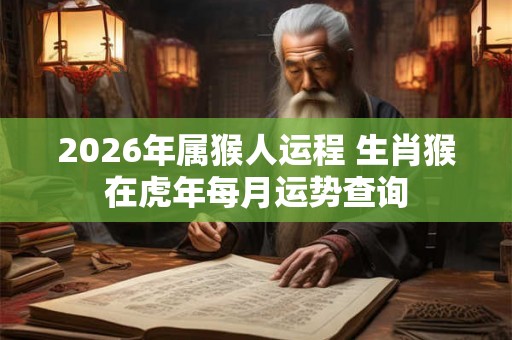 2026年属猴人运程 生肖猴在虎年每月运势查询
