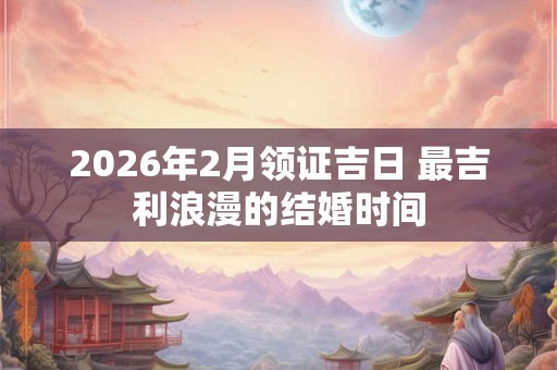2026年2月领证吉日 最吉利浪漫的结婚时间 2026年2月领证吉日 最吉利浪漫的结婚时间