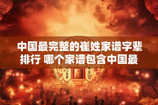中国最完整的崔姓家谱字辈排行 哪个家谱包含中国最完整的崔姓字辈排行
