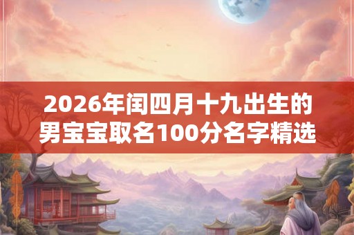 2026年闰四月十九出生的男宝宝取名100分名字精选