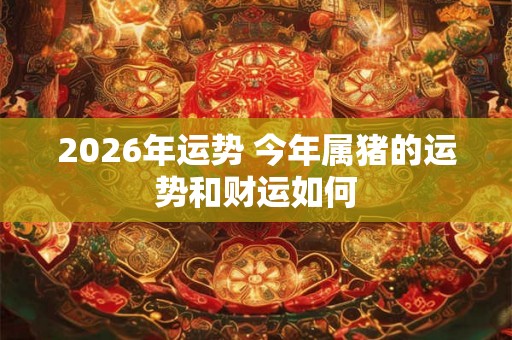 2026年运势 今年属猪的运势和财运如何