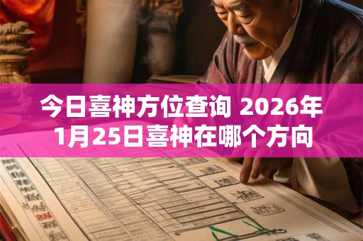 今日喜神方位查询 2026年1月25日喜神在哪个方向