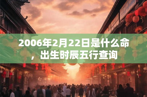 2006年2月22日是什么命，出生时辰五行查询