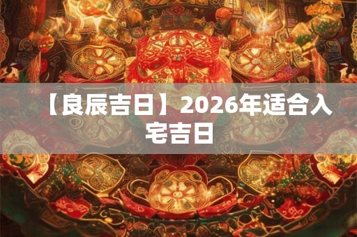【良辰吉日】2026年适合入宅吉日