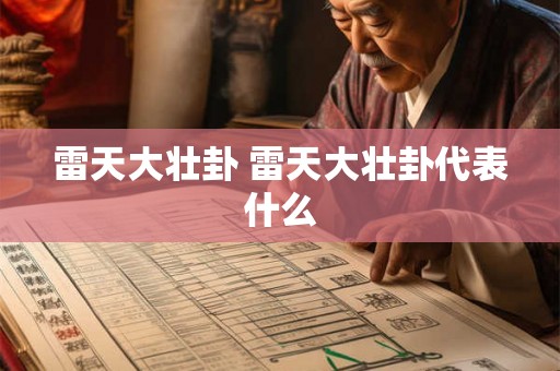雷天大壮卦 雷天大壮卦代表什么