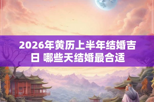 2026年黄历上半年结婚吉日 哪些天结婚最合适 2026年黄历上半年结婚吉日 哪些天结婚最合适