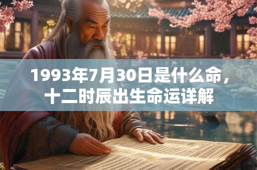 1993年7月30日是什么命，十二时辰出生命运详解