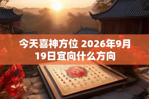 今天喜神方位 2026年9月19日宜向什么方向
