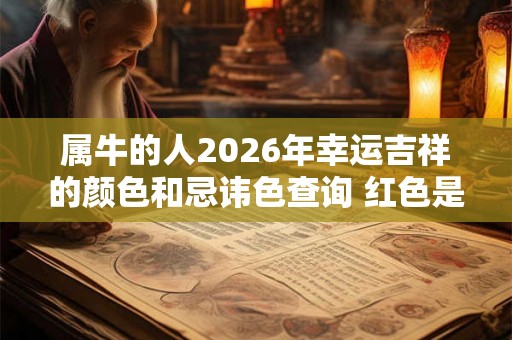 属牛的人2026年幸运吉祥的颜色和忌讳色查询 红色是首选