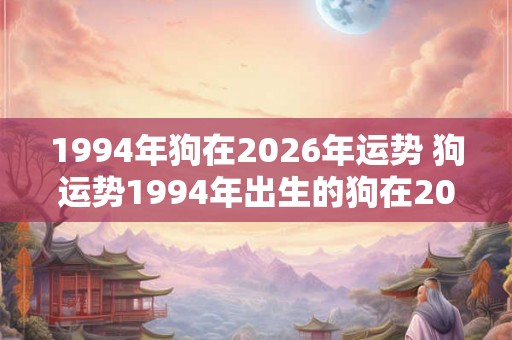 1994年狗在2026年运势 狗运势1994年出生的狗在2026好吗