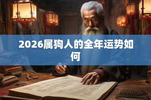 2026属狗人的全年运势如何