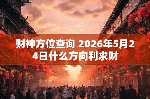 财神方位查询 2026年5月24日什么方向利求财