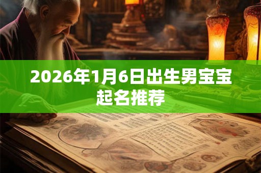2026年1月6日出生男宝宝起名推荐