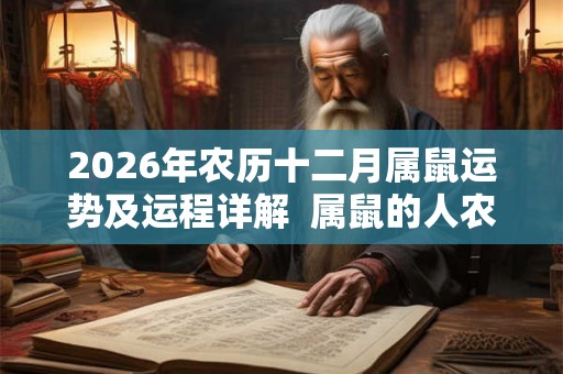 2026年农历十二月属鼠运势及运程详解  属鼠的人农历十二月运势好吗