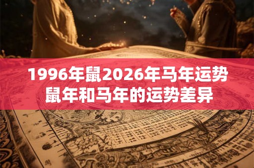 1996年鼠2026年马年运势 鼠年和马年的运势差异