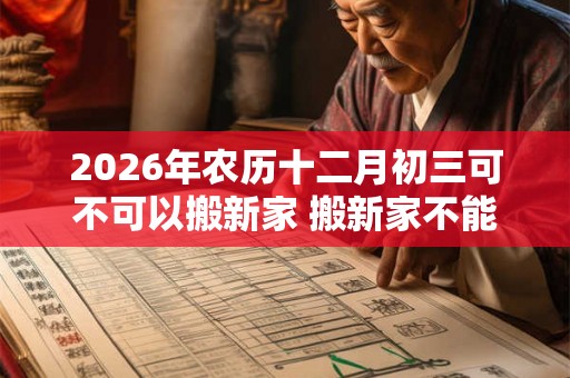 2026年农历十二月初三可不可以搬新家 搬新家不能带三件东西