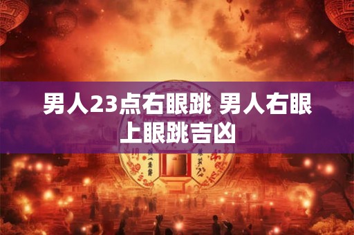 男人23点右眼跳 男人右眼上眼跳吉凶